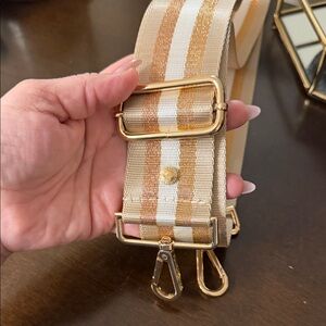 Pom Pom Alonso. Stylish Gold and Cream Women's Bag Strap